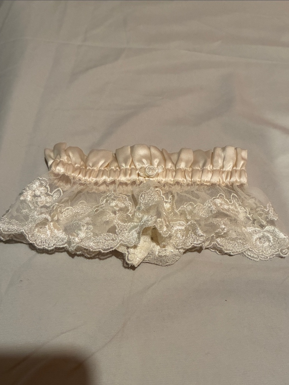 Vintage Victoria's Secret Ivory Lace Satin Bridal Garter